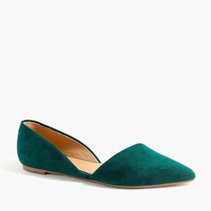 JCrew Factory Green Zoe suede d'Orsay flats